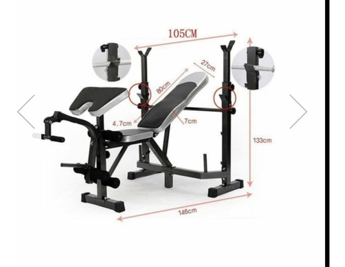 Mini Gimnasio Banca Multifuncional + Rack (soporte 250kg)