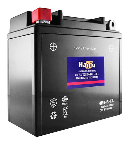 Imagen 2 de 9 de Batería Moto Haijiu Hb9-b-fa Gel Libre Mantenimiento