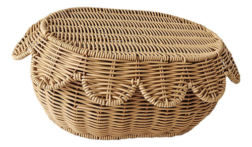 Cesta De Pan Tejida, De Imitación De Ratán, Contenedor M