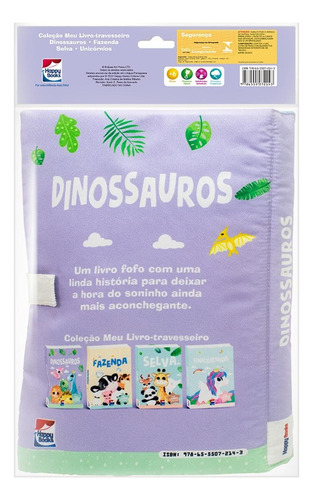 Livro Dinossauros Brijbasi Art Press 1ª Edição Coleção Meu Livro-travesseiro 2024 Português Editora Happy Books