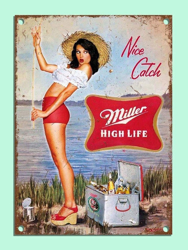 Jesiceny Nuevo Cartel De Chapa Estilo Retro Miller Beer...