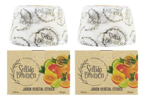 Sentida Botánica Kit X2 Jabones Cítricos Natural Vegano