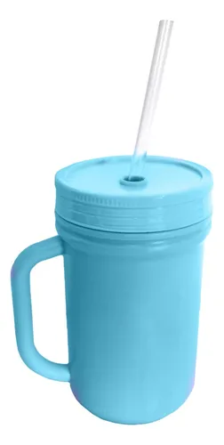 comprar Vaso Con Asa Tapa Color Sorbete Plástico- Jarro Souvenirs