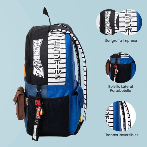 Mochila Dragon Ball Z Androides 17 Y 18 Doble Vista Edición Especial