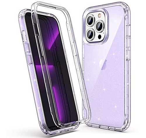 Funda Lila Transparente Compatible Con iPhone 13 Pro Max