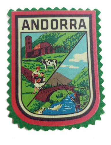 Antiguo Parche Aplique Escudo Andorra España (decada 70)