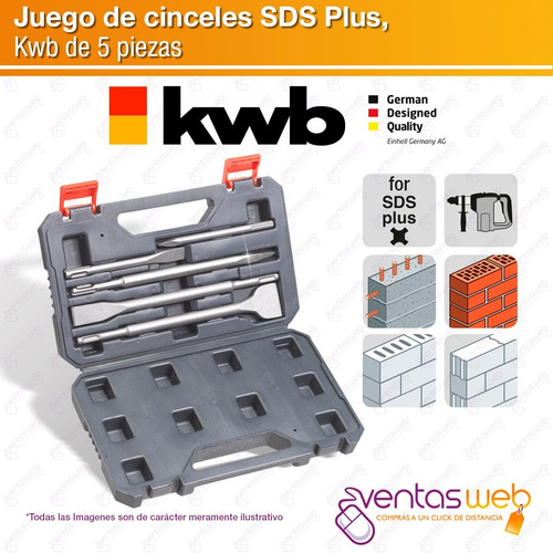 Imagen 2 de 5 de Set Cincel Plano Y Punta 5 Piezas Kit Maletín D Alto Impacto