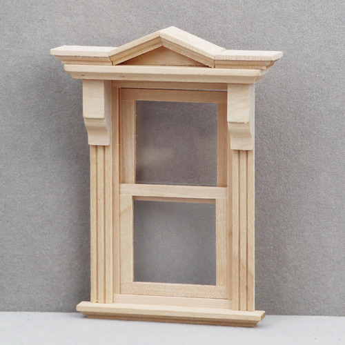 1: 12 Muebles De Casa De Muñecas Con Ventana De Madera,