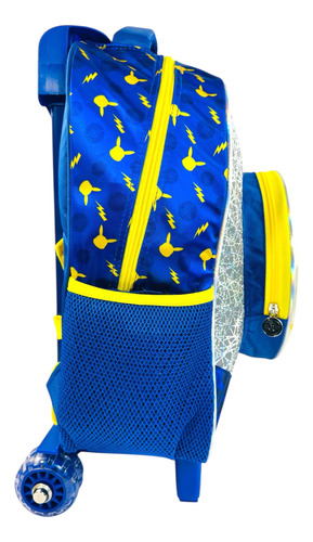 Mochila Rueditas Lonchera Lapicera Primaria Pokemon Pikachu Azul Pokémon