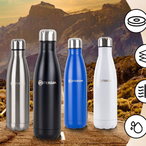 Imagen 4 de 5 de Botella Termica Doble Pared En Acero Inox 500 Ml - Amsterdam