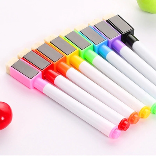Imagen 8 de 10 de Marcadores Rotuladores Imantados 8 Colores Pizarra Blanca