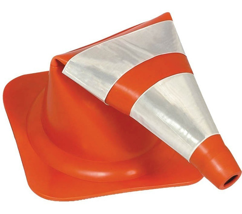 Cone Sinalização Flexível 50cm Laranja/branco Beltools