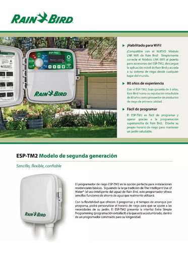 Programador Rain Bird Esp-tm2 12 Estaciones Exterior