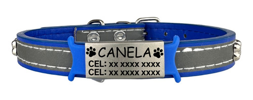 Collar Para Mascota Reflectante Con Placa Personalizada