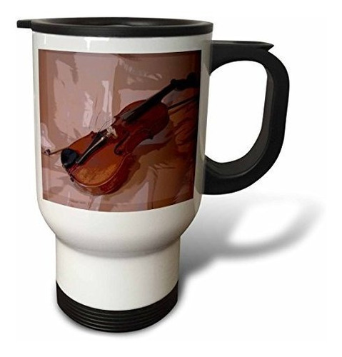 Taza 3drose Violín Abstracta Viaje De Acero Inoxidable, De 1