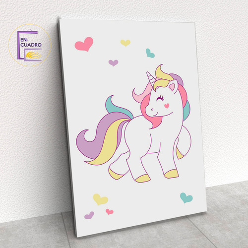Set 3 Cuadros Personalizados Nombre Unicornio 28x40cm