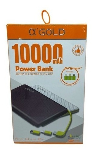 Power Bank Carregador 10000mah Com Adaptador Type-c Ip8 V8