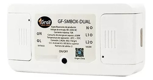 Interruptor Inteligente Wifi Gralf 2 Salidas Gf-smbox-dual