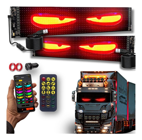Ojos Led Para Camión Letrero Led Programable (2pzas 12x59cm)