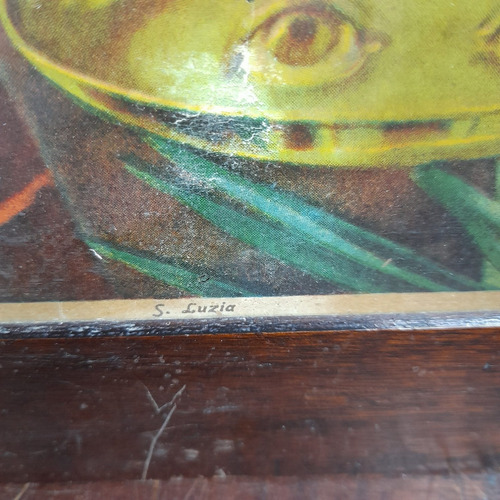 Imagem 2 de 7 de Santa Luzia Quadro Gravura Antigo Anos 60