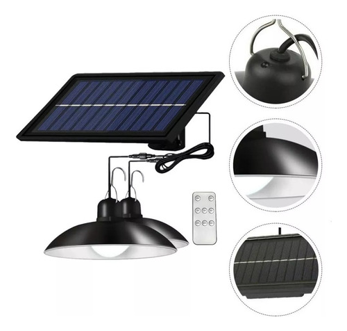 Pack 2 Lamparas + Panel Solar Recargable 240 Watts Ip67