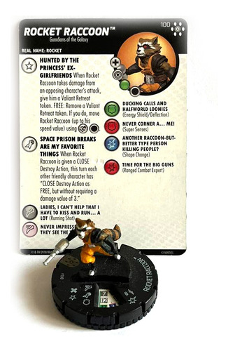 Heroclix Marvel Rocket Raccoon #100 Avengers Infinity Op Kit