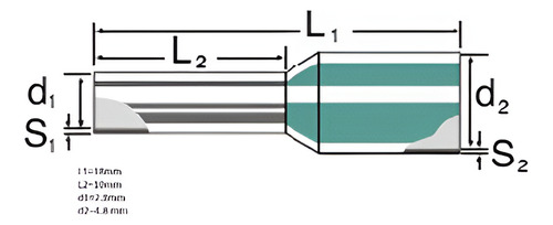 Punta Terminal, Ferrul Cal. #12, 4.00 Mm (100pzas)