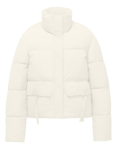 Abrigo Holgado De Algodón De Color Liso Con Cuello Alto Para