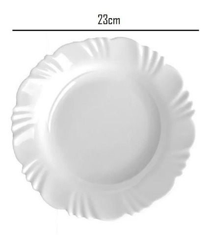 Combo Jogo 6 Pratos Fundos Opaline Classíc Temperado Branco