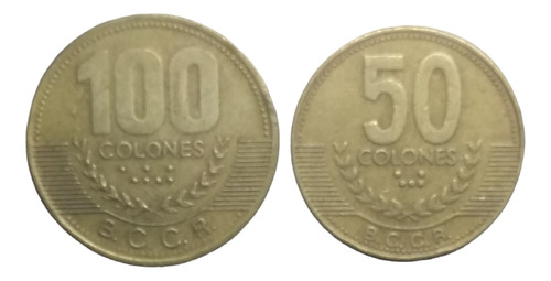 Monedas Costa Rica 100 Y 50 Colones 2 Piezas Envio $60