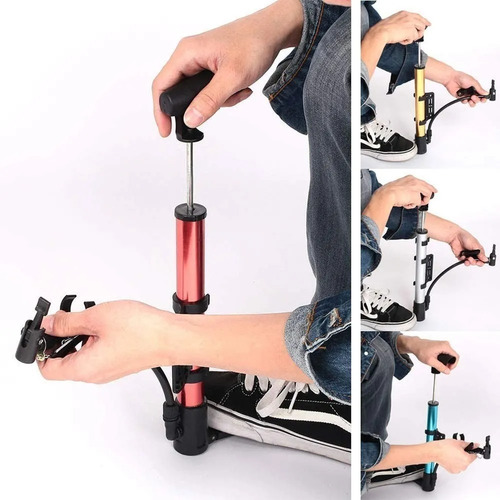 Imagen 1 de 4 de Inflador De Bicicleta De Aluminio Con Pico Para Pelotas Bici