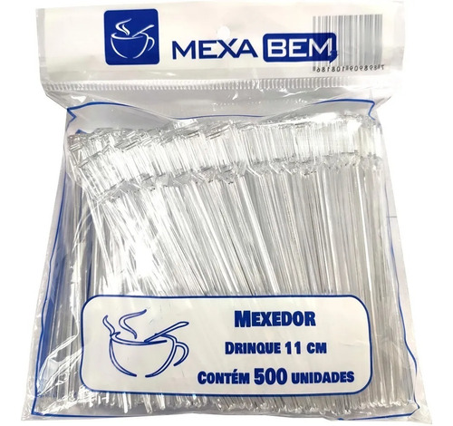 Mexedor Tipo Drink 11cm Café Chá Suco Mexa Bem 500 Unidade