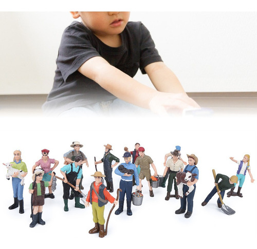 . 16pcs Simulação Fazenda Personagem Modelo Conjunto