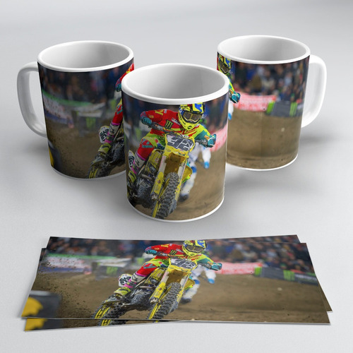 Taza Plastica Sublimada Motocross #536