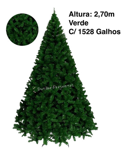 1 Árvore De Natal Dinamarquês Luxo 2,70 Metro 1528 Galho Top | Parcelamento  sem juros