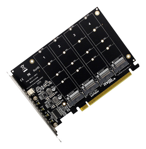 4 Port M.2 Nvme Ssd To Pcie X16m Key Hard Drive Converter Re