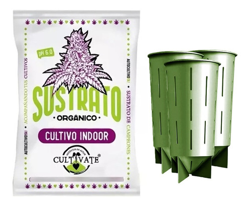 Sustrato Cultivate Indoor Orgánico 80lts Mad Rocket 25lts 3u