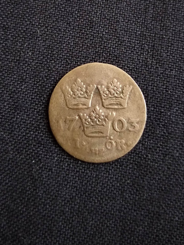 Moneda Suecia 1 Ore 1703. J
