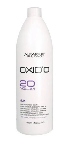 Agua Oxigenada En Crema Alfaparf 20 Vol Oxidante X 1000 Ml