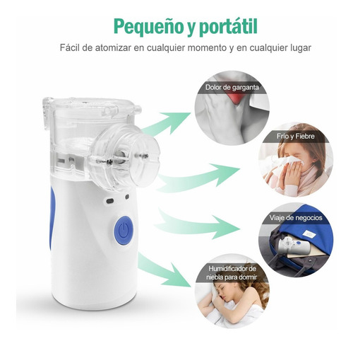 Nebulizador Ultrasónico Portátil Silencioso Adultos/niños Color Azul