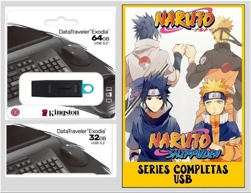 Imagen 1 de 1 de Usb 64 Gb + Películas Anime Naruto Colección