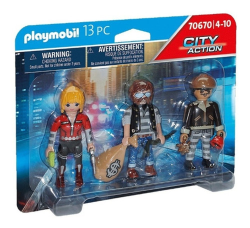 Set De 3 Ladrones - Playmobil City Action 70670