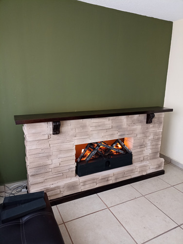 Chimenea Pietralissimo Alargada Para Pantalla Grande Marrón Claro