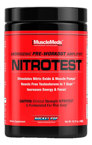 Pre Entreno Musclemeds Nitrotest 30 Servicios 468 Gramos L Sabor Rocket Pop