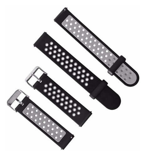 Pulseira 20mm Silicone Light Compatível Garmin Venu Sq Music Cor Preto-cinza