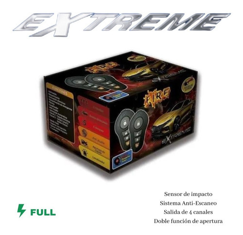 Auto Alarma Extreme Fire Universal Para Auto Calidad 