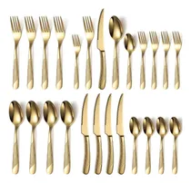 Comprar Juego De Cubiertos Juego De Cubiertos Dorados De Acero Inoxi