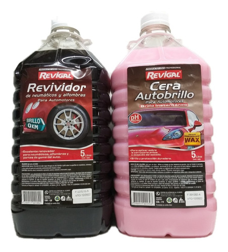 Revividor Para Neumaticos Y Cera Autobrillo 5l Revigal