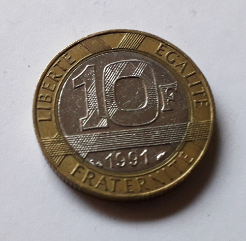 Francia 10 Francs 1988 1989 1990 1991 Francos Bimetalica C/u