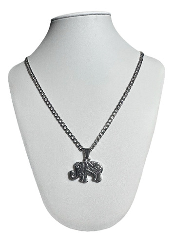 Conjunto Cadena Y Dije Elefante De La Suerte Joyas Acero